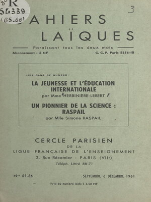 cover image of La jeunesse et l'éducation internationale